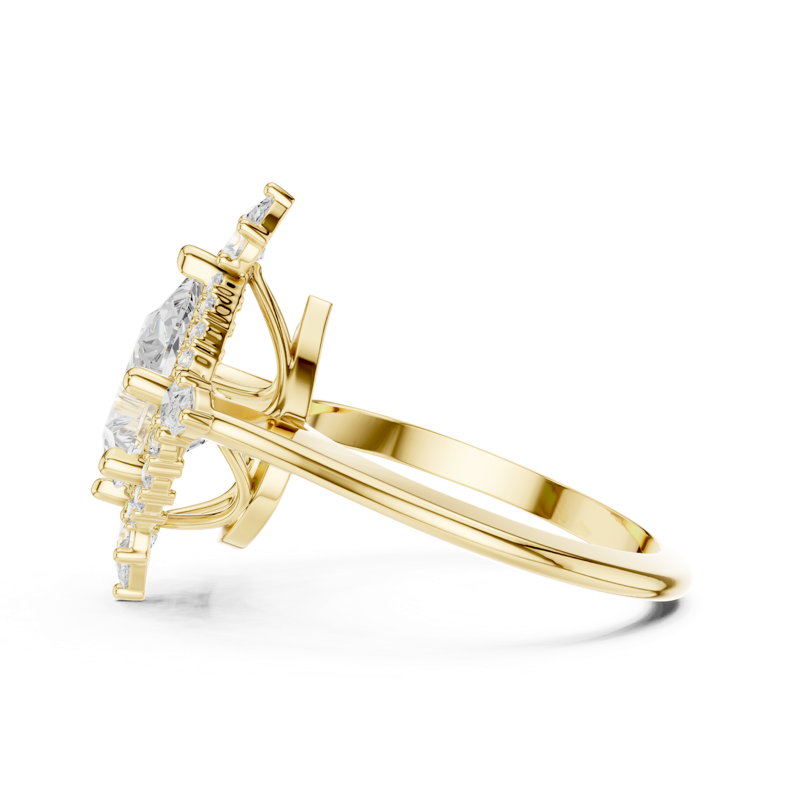 Gold Ring DDLR-337, Yellow Gold, view 3