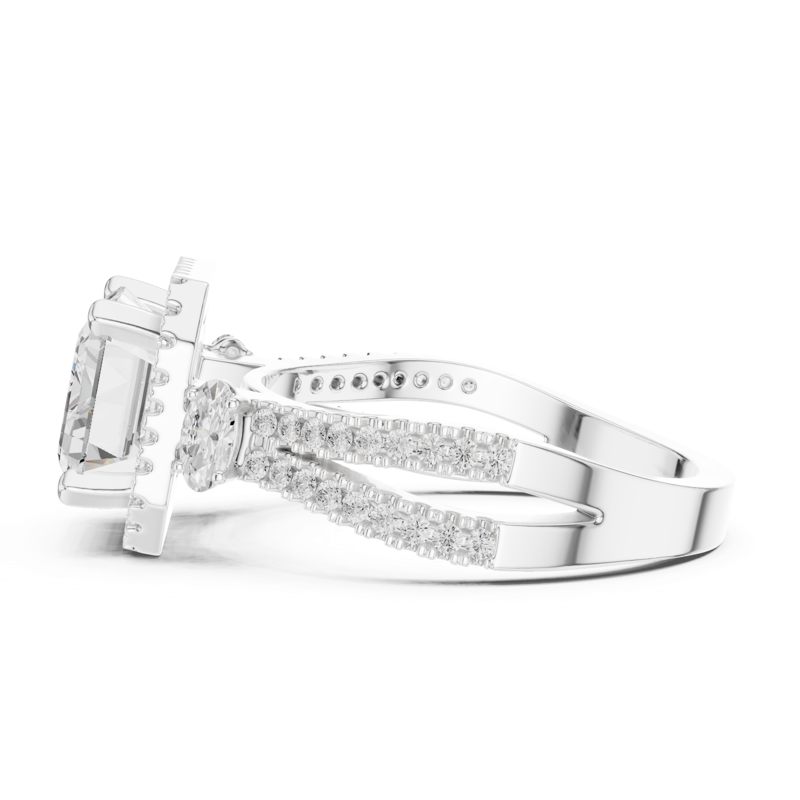 Gold Ring DDLR-339, White Gold, view 3