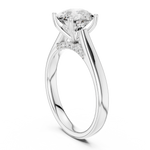 Gold Jewelry, Cushion center stone, White Gold, view 1