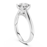 Gold Jewelry, Cushion center stone, White Gold, view 1