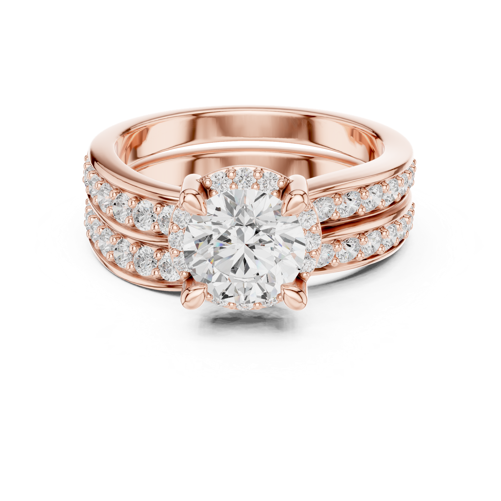 Gold Ring DDLR-294, Rose Gold, view 4