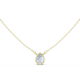 Gold Jewelry DDPS-001, Pear center stone, Yellow Gold