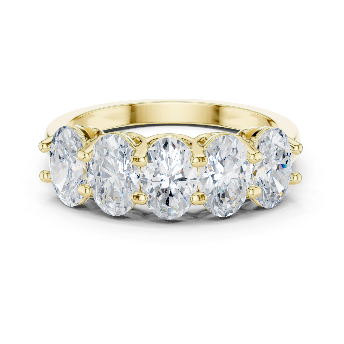 14K Solid Gold Lab Diamond Eternity Ring, Yellow Gold