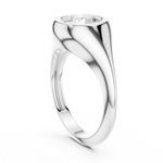 Gold Jewelry L36-4, Round center stone, White Gold, view 1