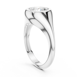 Gold Jewelry L36-4, Round center stone, White Gold, view 1