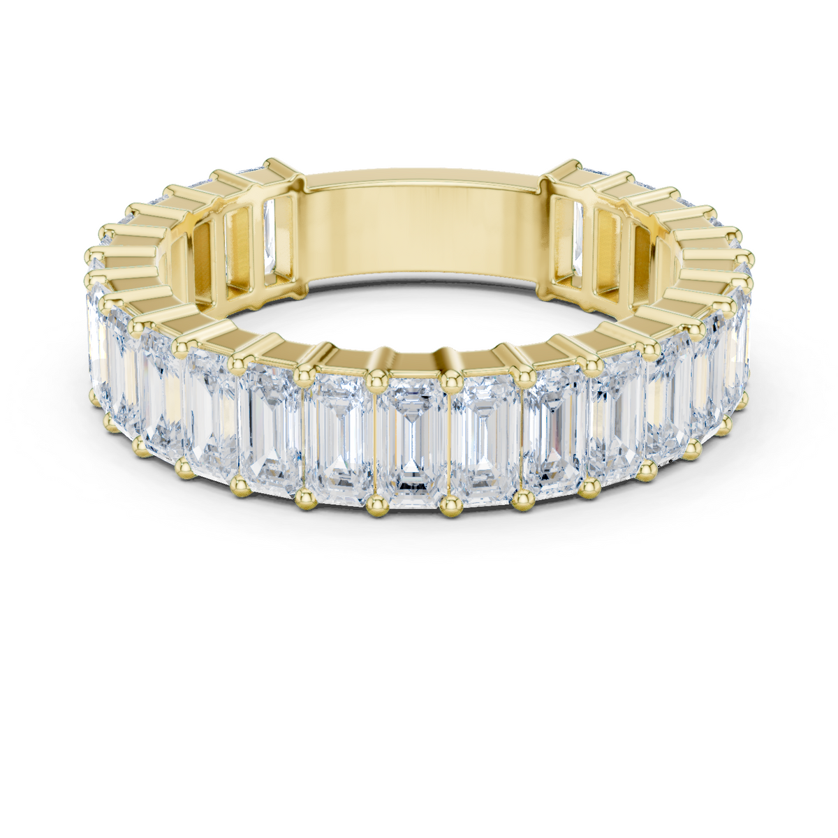14K Solid Gold Lab Diamond Eternity Ring, Yellow Gold