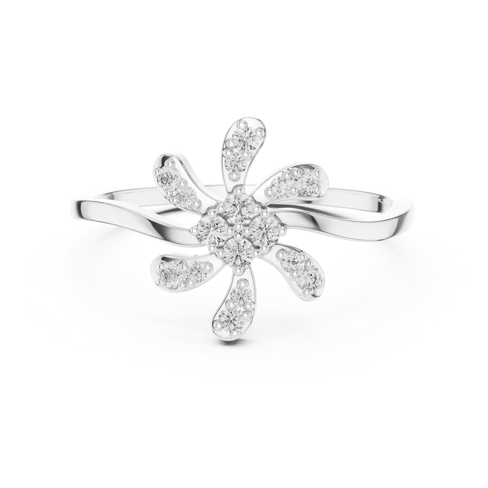 Gold Ring DR-6297, White Gold, view 4