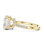 Gold Ring DDLR-259, Round center stone, Yellow Gold, view 3