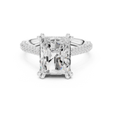 Gold Ring DDLR-260, Radiant center stone, White Gold, view 4