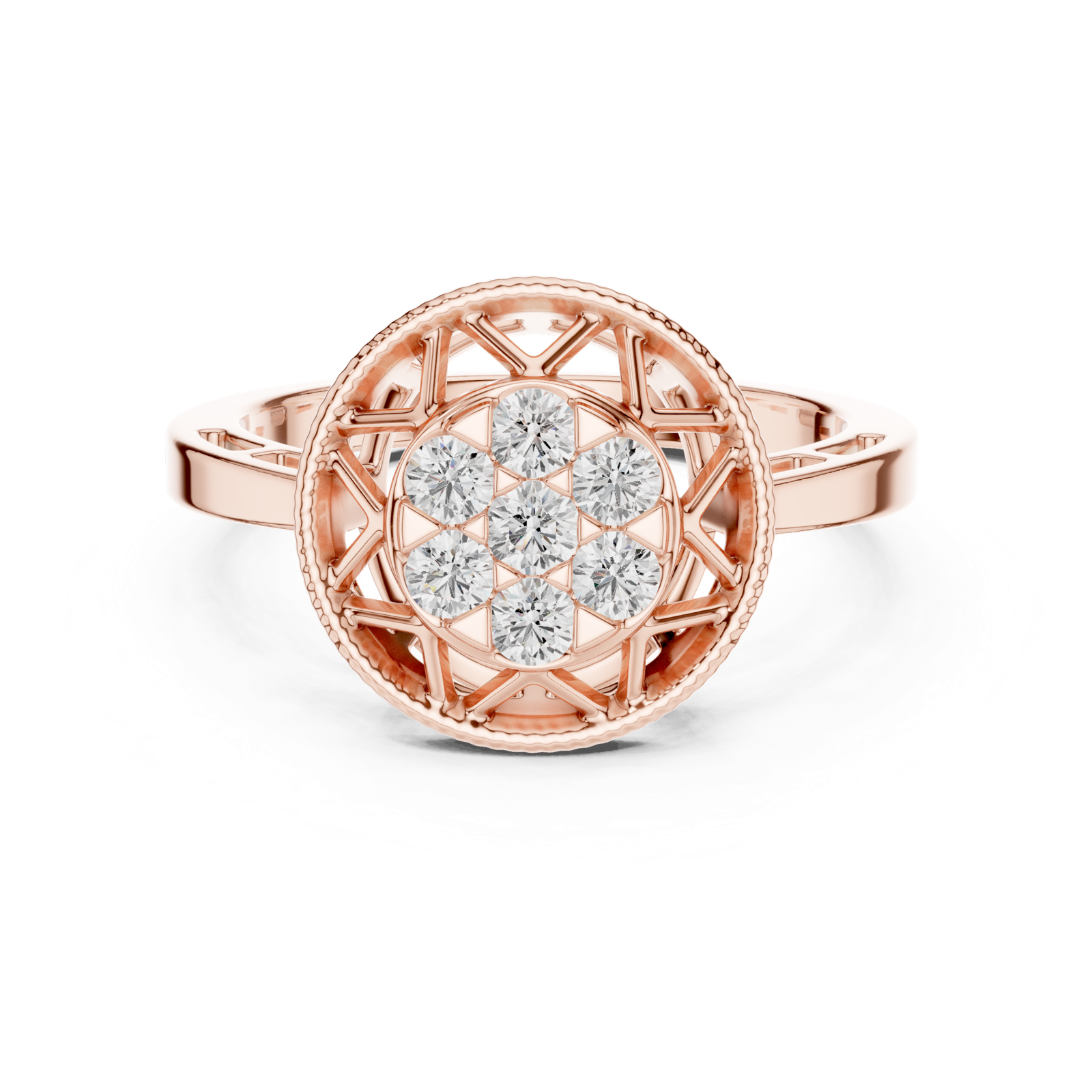 Gold Ring DDLR-689, Rose Gold, view 4