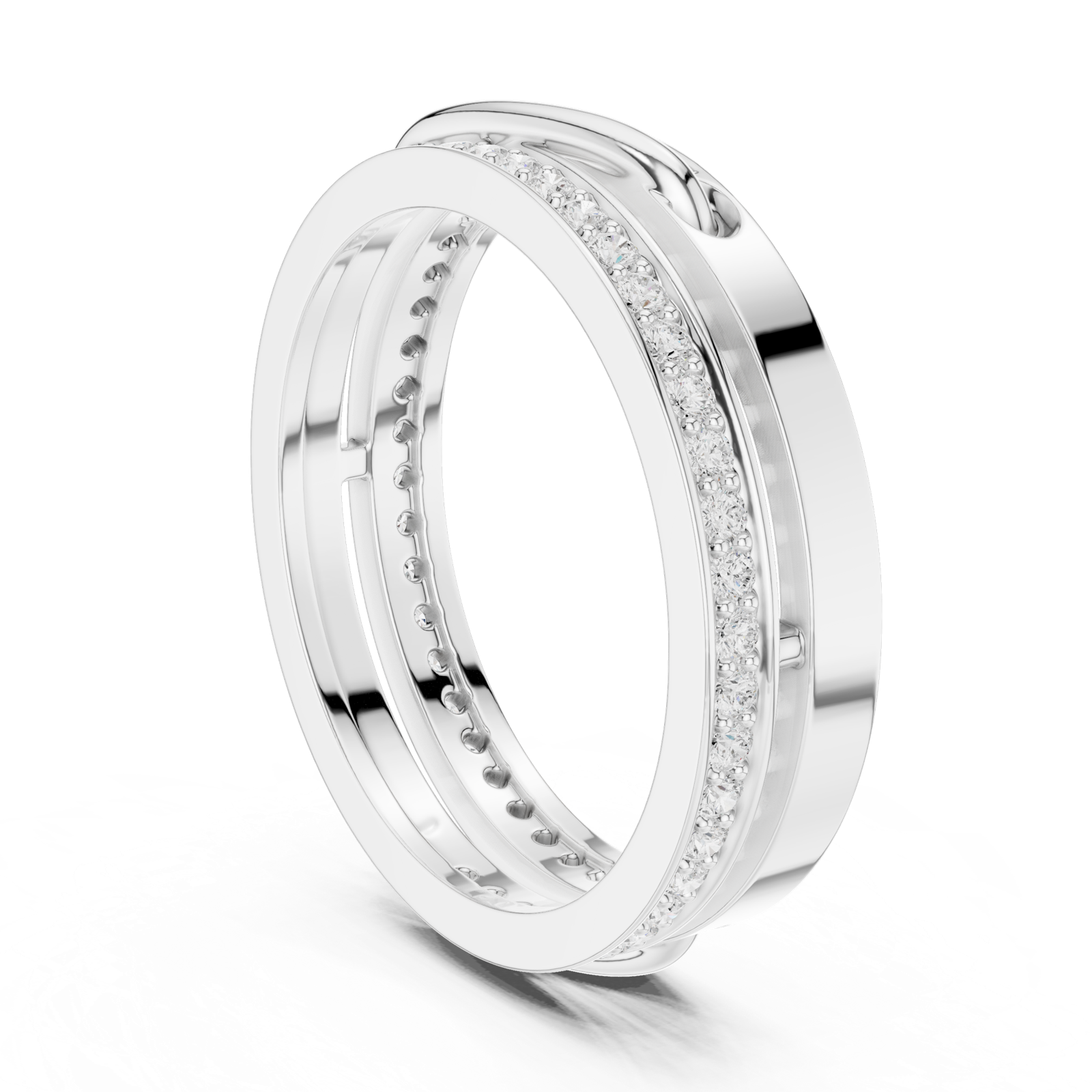 Gold Ring R27, White Gold