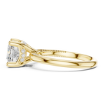 Gold Ring, Cushion center stone, Yellow Gold, view 3