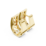 14K Solid Gold Lab Diamond Cluster Earrings, Yellow Gold, view 2