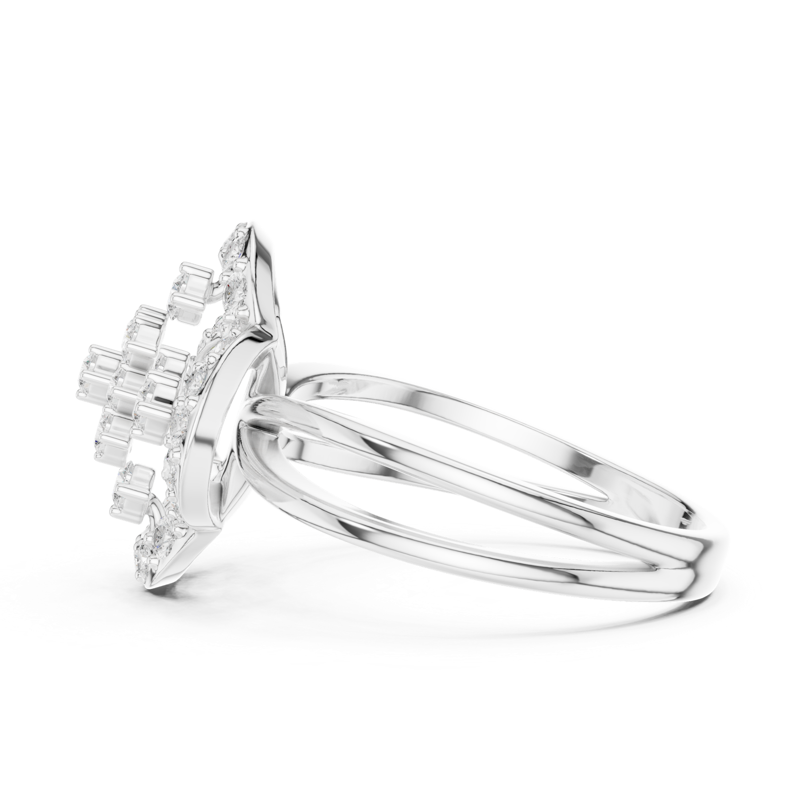 Gold Ring DDLR-459, White Gold, view 3