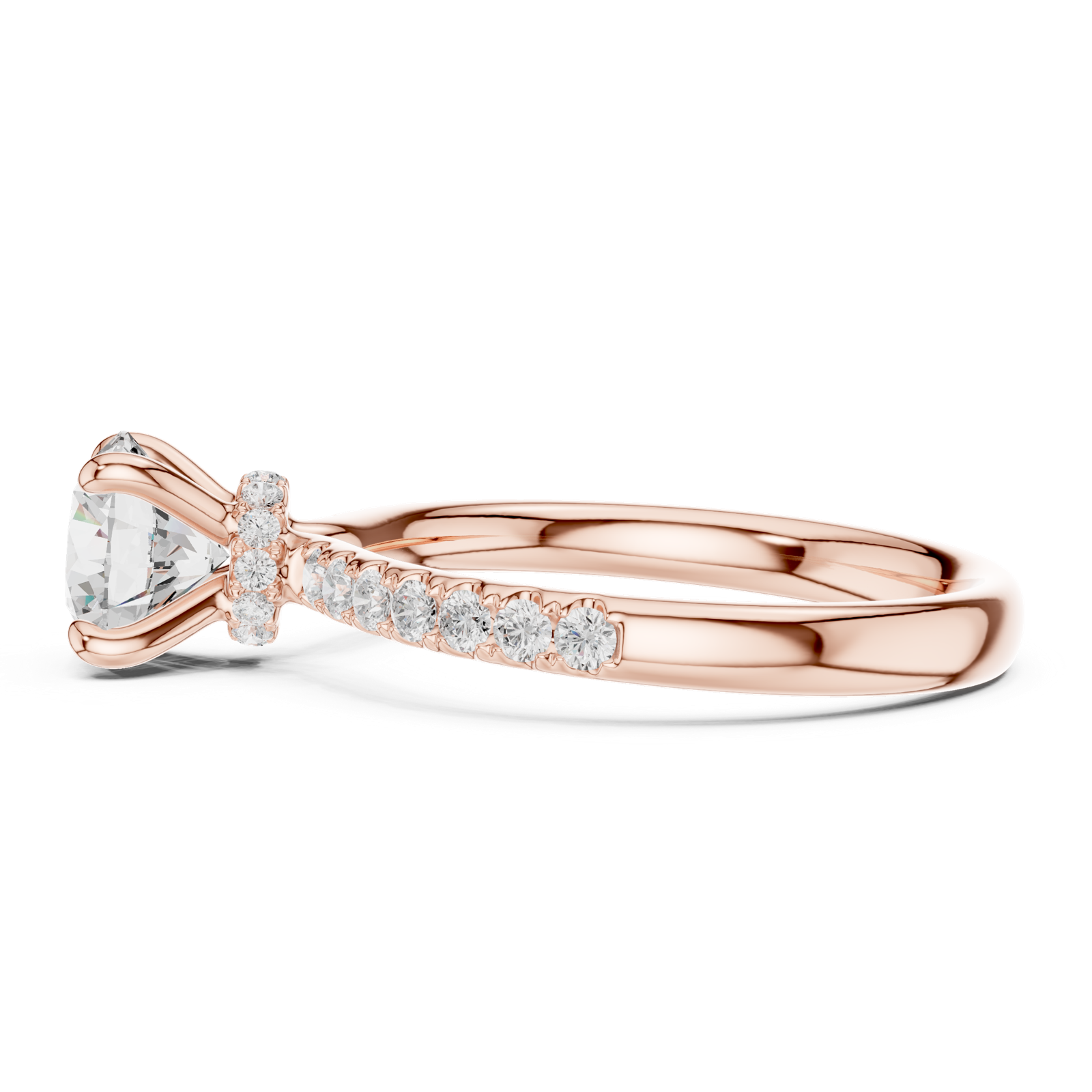 Gold Ring DDLR-643, Rose Gold, view 3