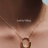 14K Solid Gold Lab Diamond Pendant Necklace, Rose Gold