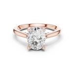 Gold Ring DDLR-163, Oval center stone, Rose Gold