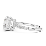 Gold Ring DDLR-259, Round center stone, White Gold, view 3