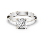 Gold Jewelry L36-8, Cushion center stone, White Gold