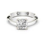 Gold Jewelry L36-8, Cushion center stone, White Gold