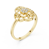 Gold Ring DR-6277, Yellow Gold, view 2