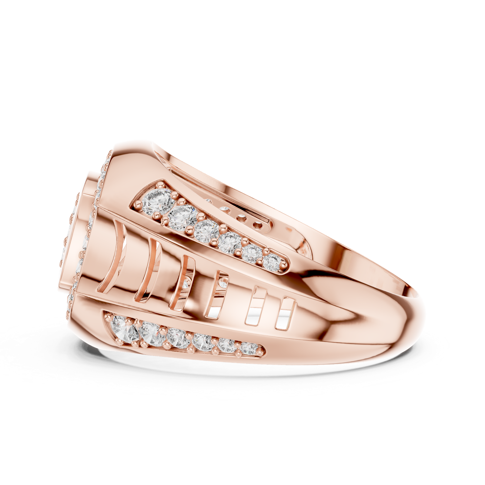 Gold Ring LR-01 (36), Rose Gold, view 3