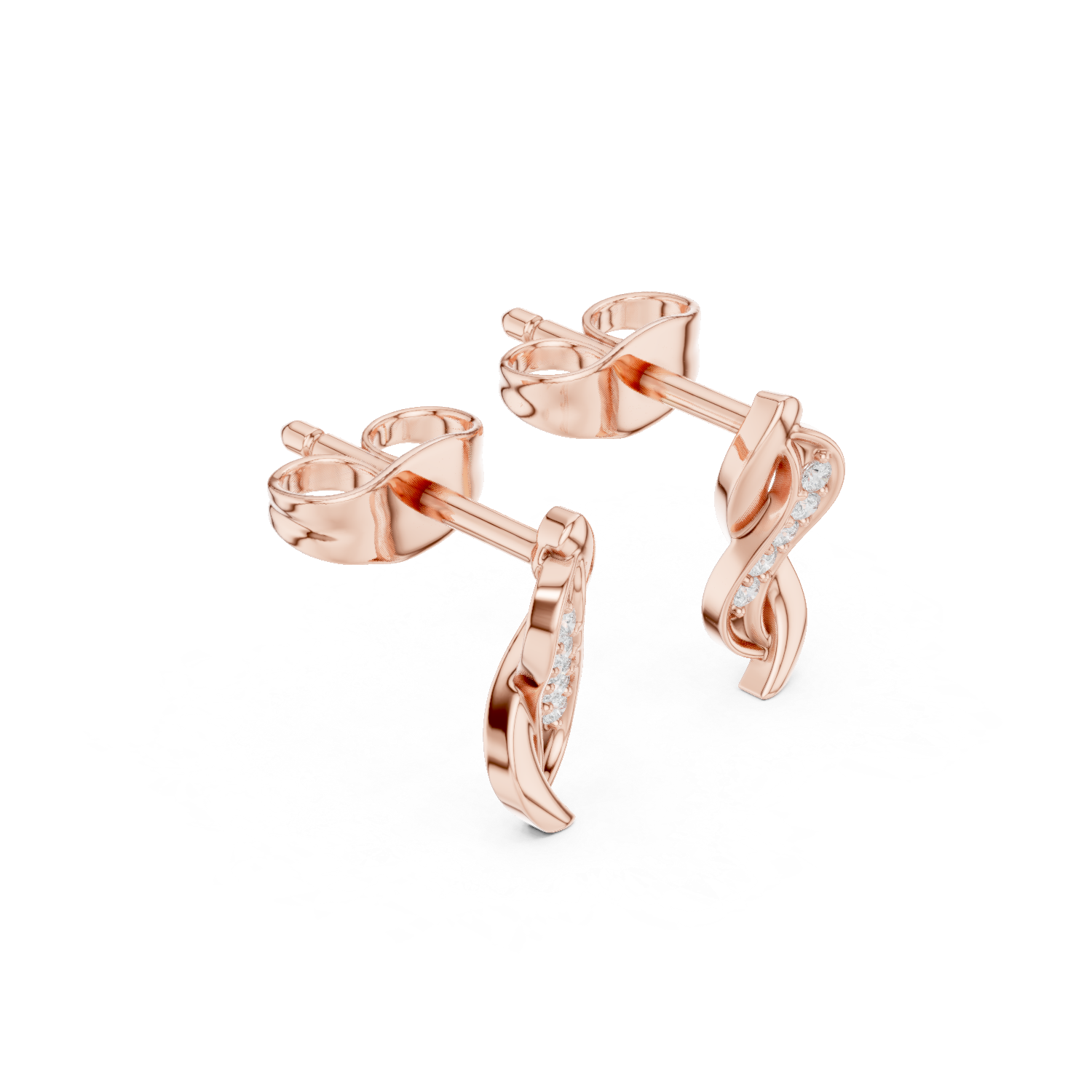 Gold Earrings SBER(46), Rose Gold, view 1