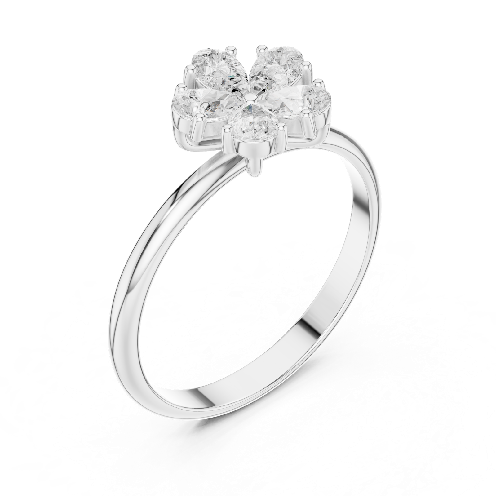 Gold Ring HLR-92, White Gold, view 2