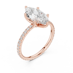 Gold Jewelry L36-16, Marquise center stone, Rose Gold, view 2