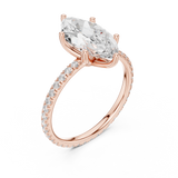 Gold Jewelry L36-16, Marquise center stone, Rose Gold, view 2