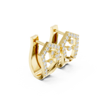 14K Solid Gold Lab Diamond Cluster Earrings, Yellow Gold, view 1