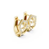 14K Solid Gold Lab Diamond Cluster Earrings, Yellow Gold, view 1