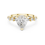 Gold Ring, Pear center stone, Yellow Gold, view 4