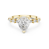 Gold Ring, Pear center stone, Yellow Gold, view 4