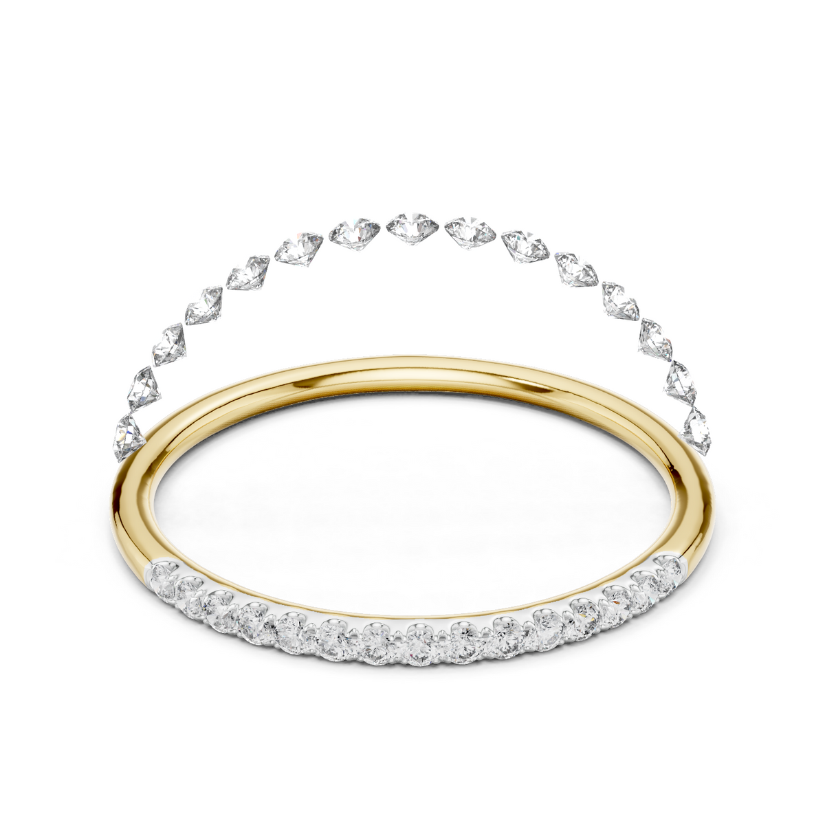 14K Solid Gold Lab Diamond Eternity Ring, Yellow Gold