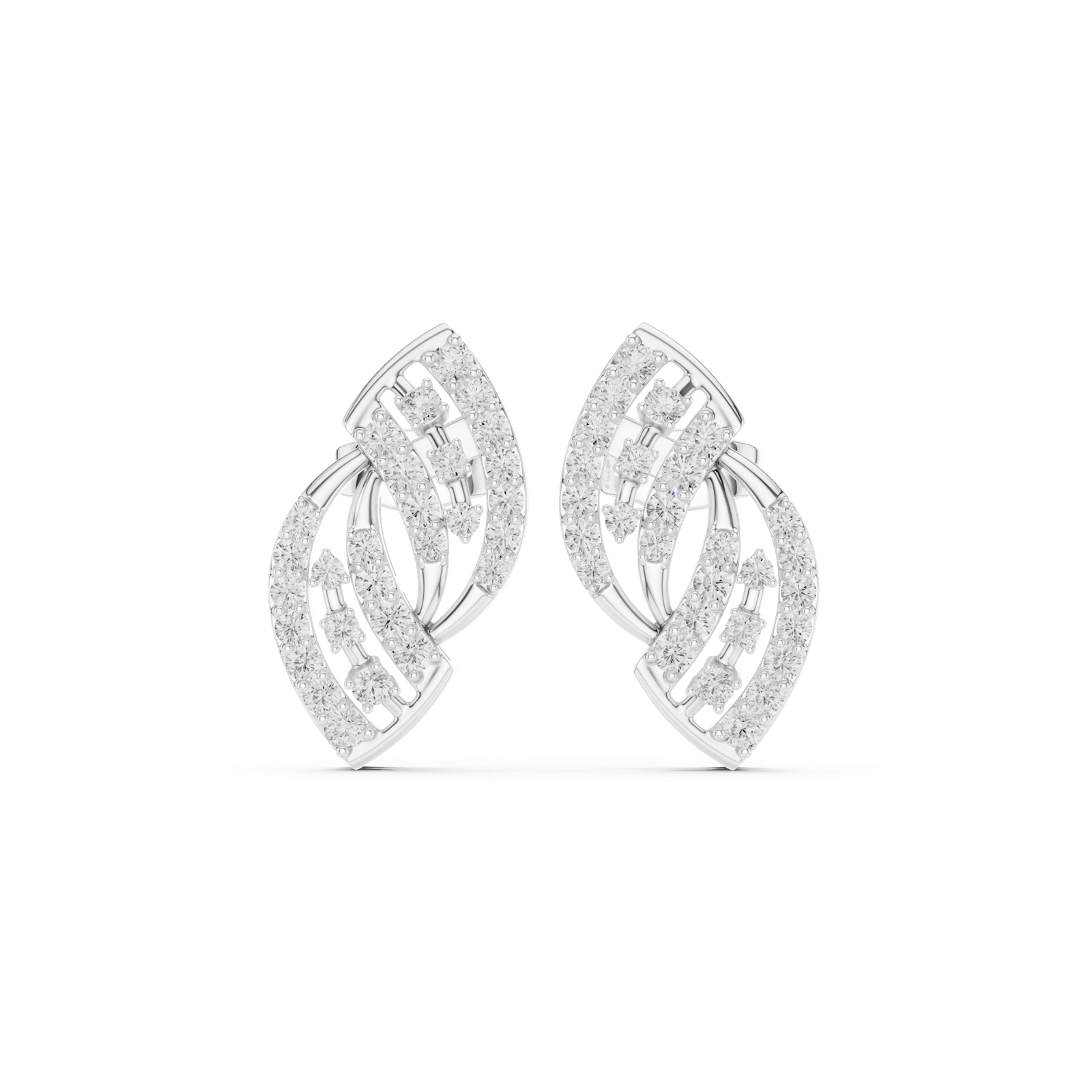 Gold Earrings SBER(27), White Gold