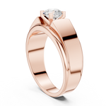 14K Solid Gold Lab Diamond Solitaire Ring, Rose Gold, view 1
