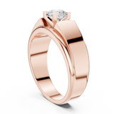 14K Solid Gold Lab Diamond Solitaire Ring, Rose Gold, view 1
