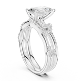 Gold Ring DDLR-299, Radiant center stone, White Gold, view 1