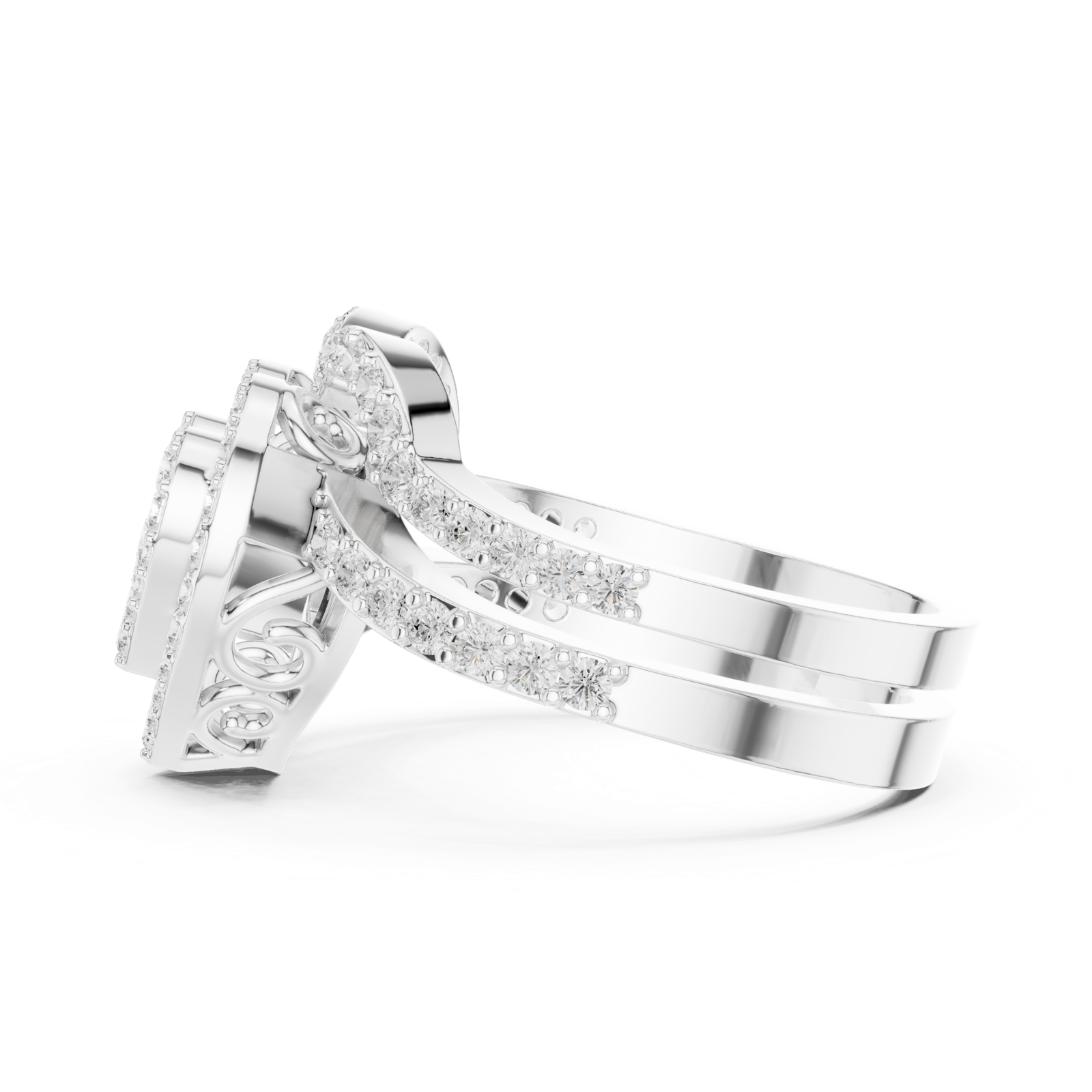 Gold Ring DDLR-581, White Gold, view 3