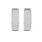 Gold Earrings L03-14, White Gold, view 4