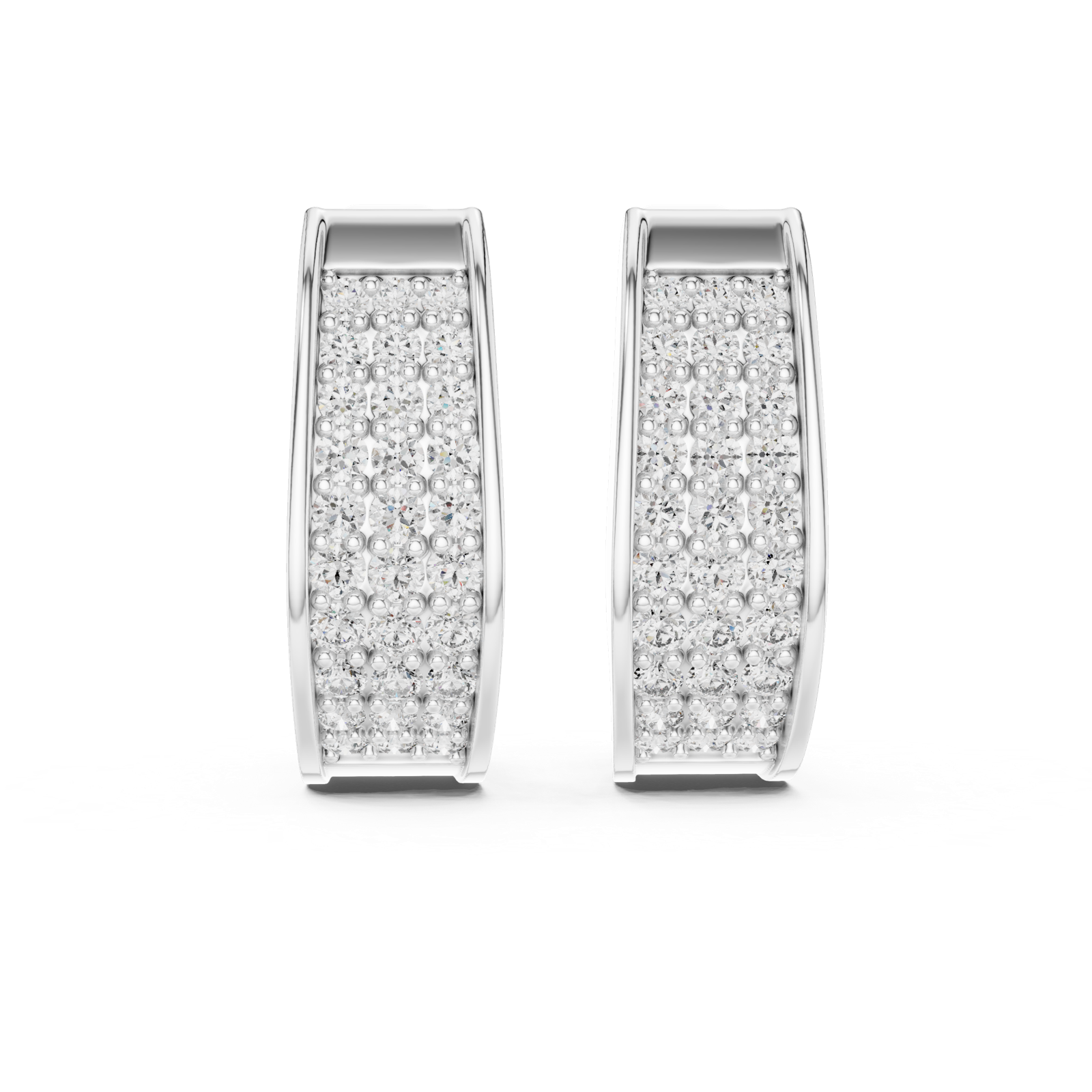 Gold Earrings L03-14, White Gold, view 4