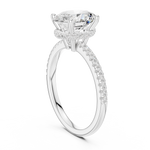 Gold Ring DDLR-177, Oval center stone, White Gold, view 1