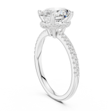 Gold Ring DDLR-177, Oval center stone, White Gold, view 1