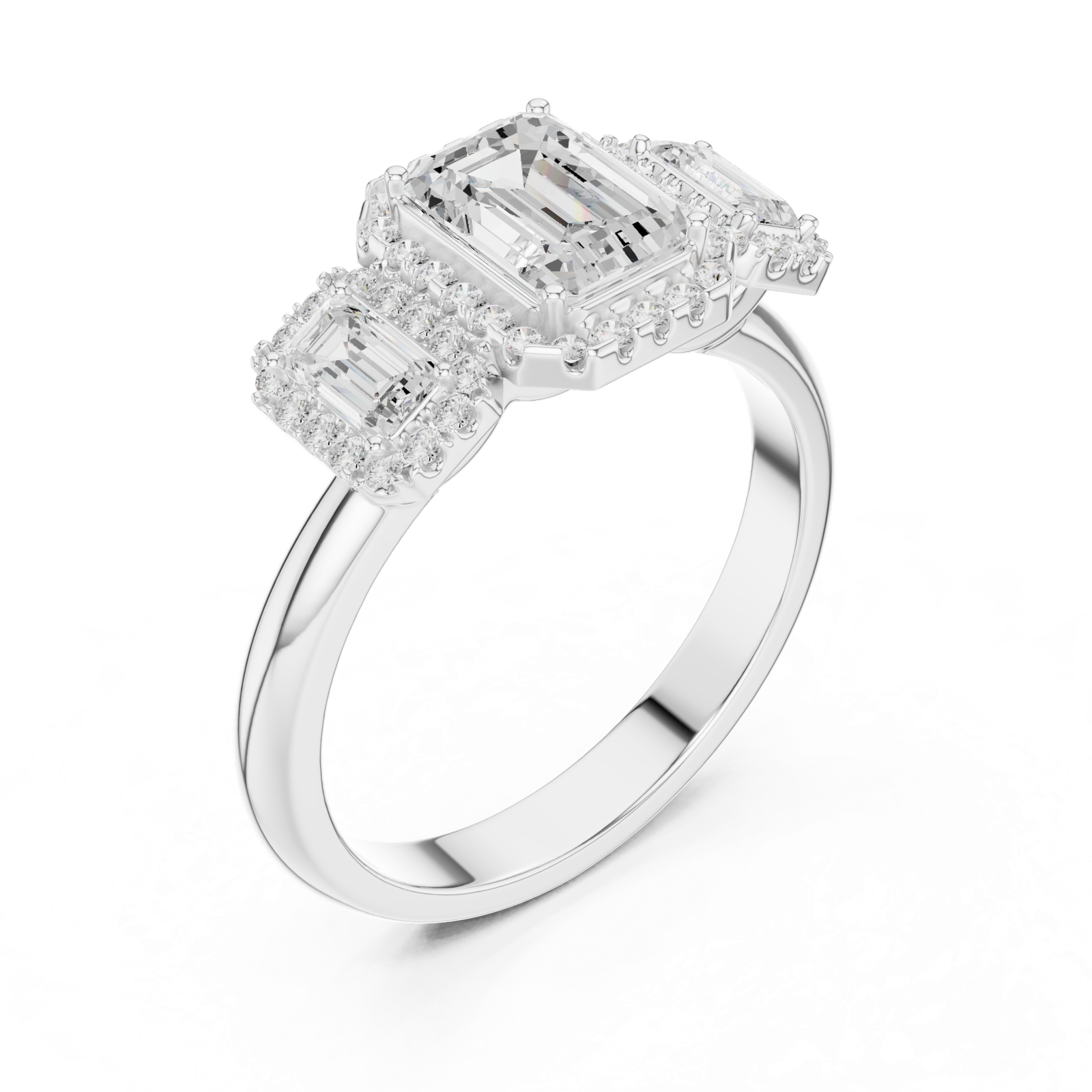 Gold Ring DDLR-1067, White Gold, view 2