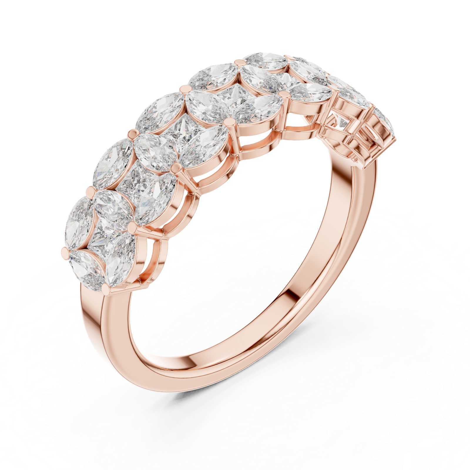 Gold Ring DDLR-246, Rose Gold, view 2