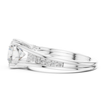 Gold Ring DDLR-253, Round center stone, White Gold, view 3