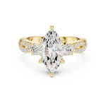 Gold Ring DDLR-281, Marquise center stone, Yellow Gold, view 4