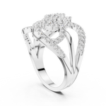 14K Solid Gold Lab Diamond Cluster Ring, White Gold, view 1