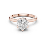 Gold Ring DDLR-176, Heart center stone, Rose Gold